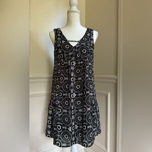AS U WISH Black & White Ruffle Bottom Slip Dress Sz S